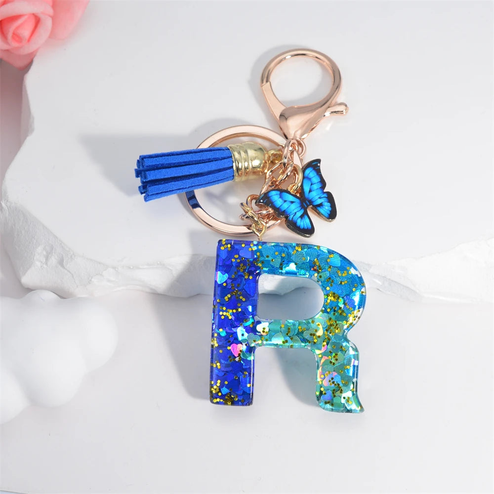 Alphabet Tasseled Keychain