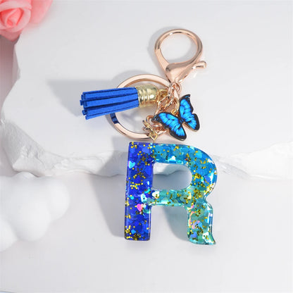 Alphabet Tasseled Keychain