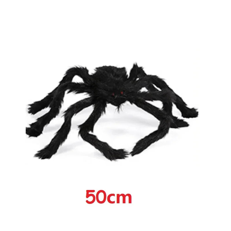 Giant Plush Black Spider Outdoor Halloween Decor