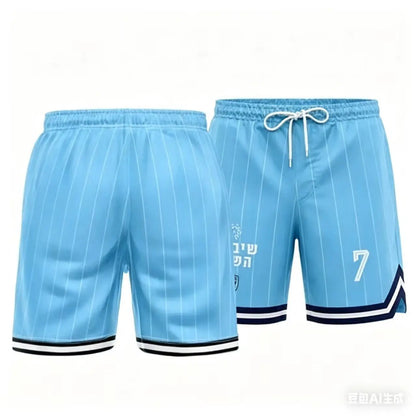 Men's Athletic Striped 3D Print Soccer Shorts
