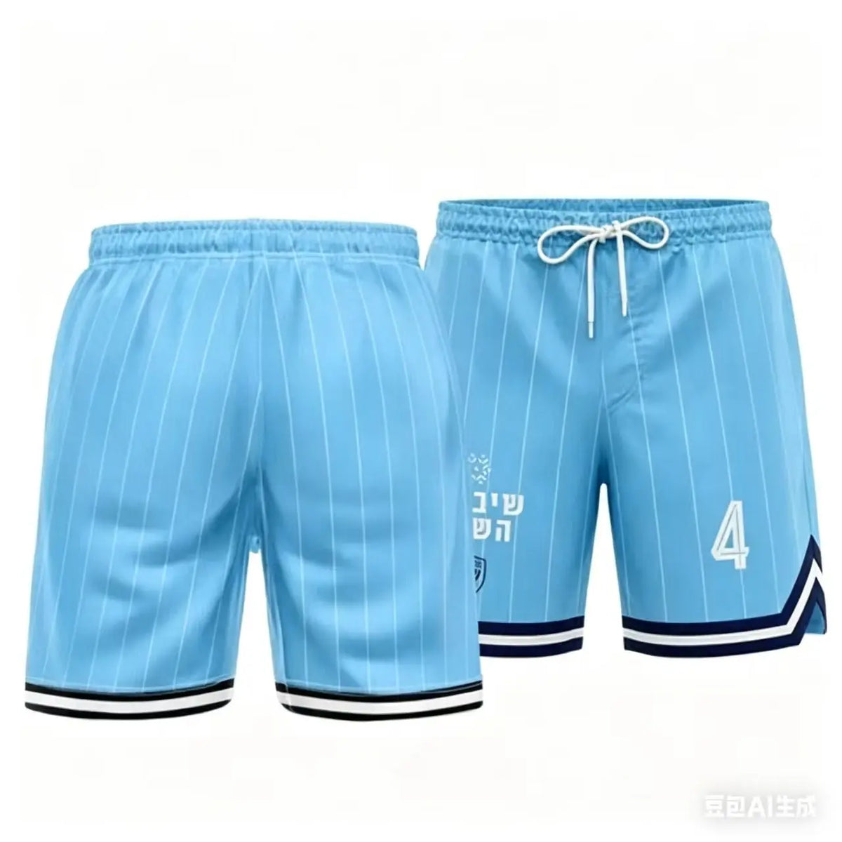 Men's Athletic Striped 3D Print Soccer Shorts