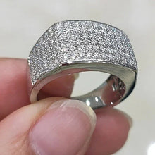Iced Out Luxury Silver Crystal Trendy Ring
