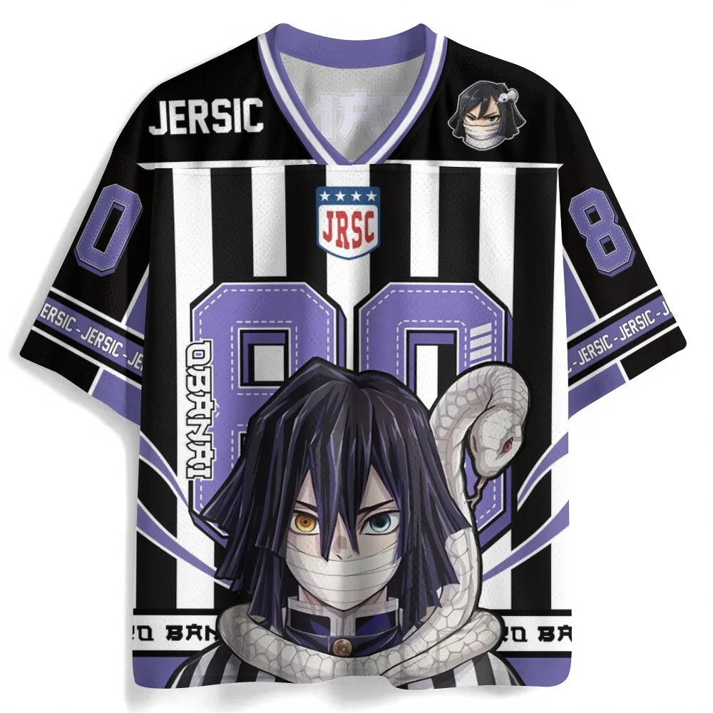 Demon Slayer Anime Oversize Jersey – Retro K-Pop Unisex Baseball & Hockey Sports T-Shirt