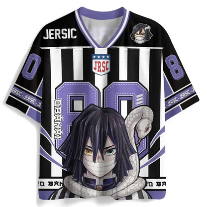 Demon Slayer Anime Oversize Jersey – Retro K-Pop Unisex Baseball & Hockey Sports T-Shirt