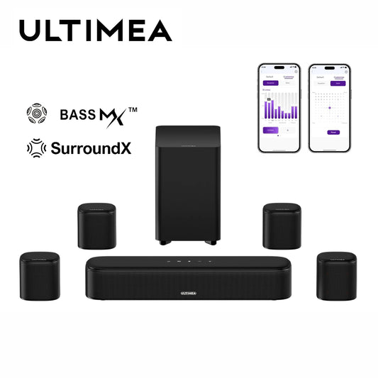 ULTIMEA 7.1ch Virtual Surround Soundbar with Subwoofer & 4 Speakers