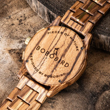 Wooden BOBO BIRD Chronograph Wristwatch with Luminous Hands