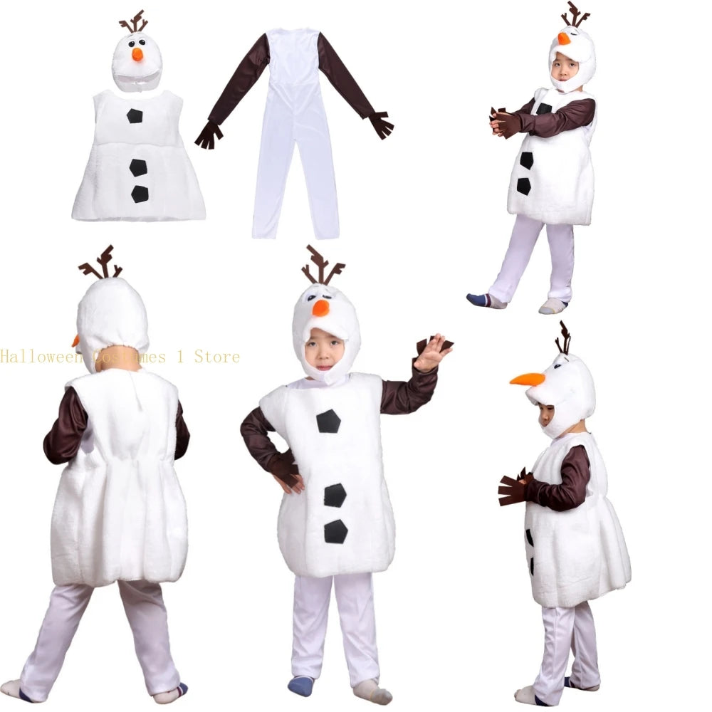 Kids Olaf Snowman Cosplay Costume Set