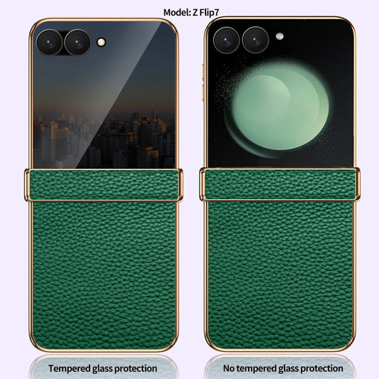Luxury Genuine Cowhide Leather Case for Samsung Galaxy Z Flip Series