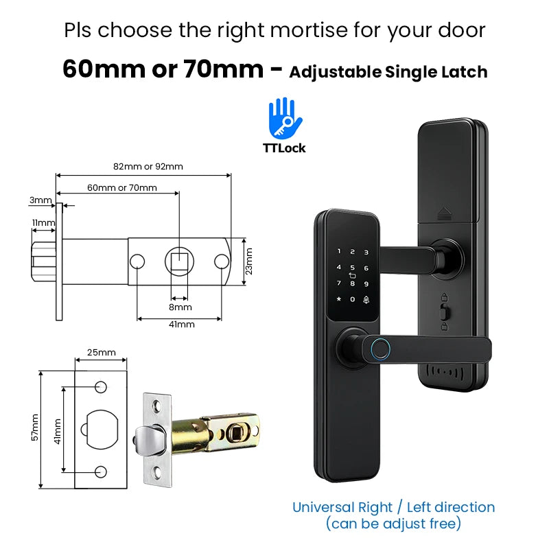 Bluetooth TTLock App Fingerprint Touch Screen Smart Lock
