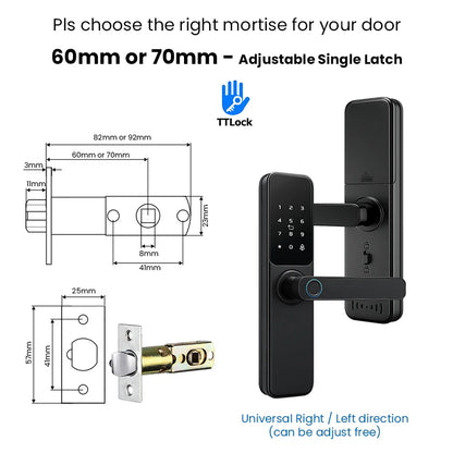 Bluetooth TTLock App Fingerprint Touch Screen Smart Lock