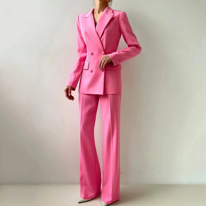 Women's Elegant 2-Piece Double-Breasted Suit Set
