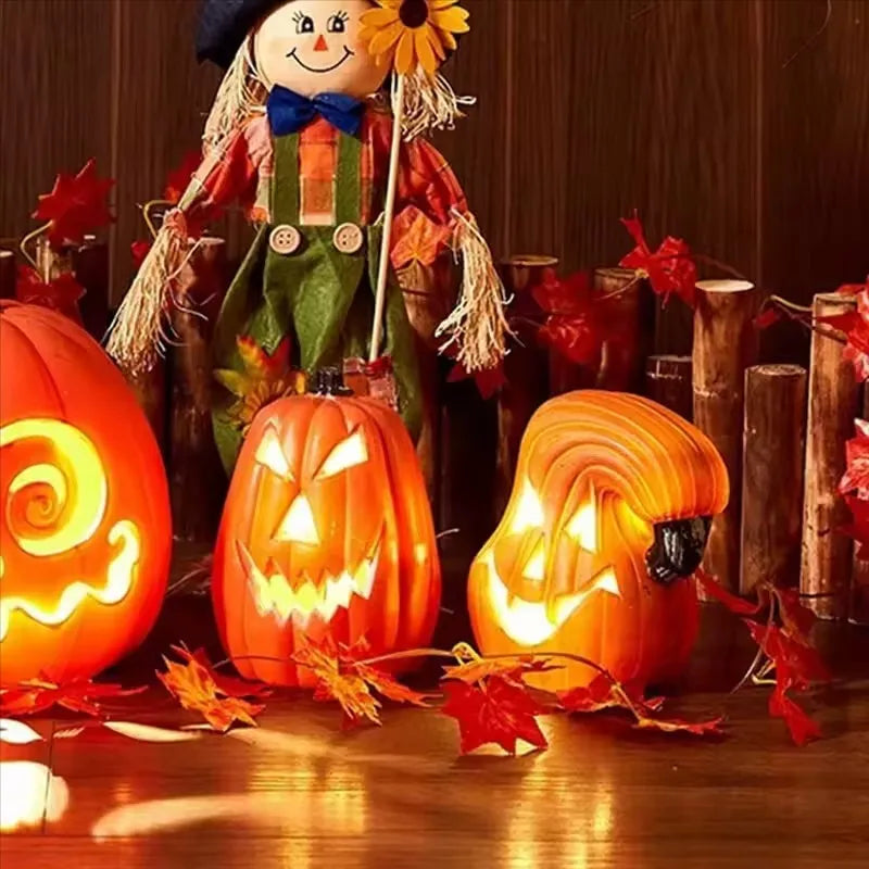 LED Illuminated Halloween Jack-o'-Lantern Pumpkin Light Decoration