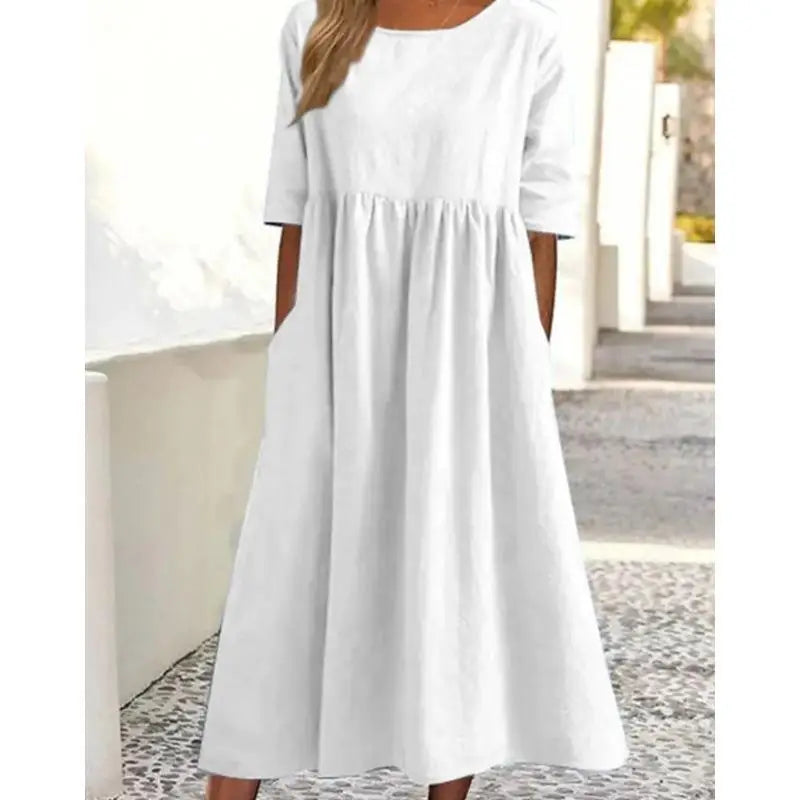 Women's Elegant Long Sleeve Flounce A-Line Dress