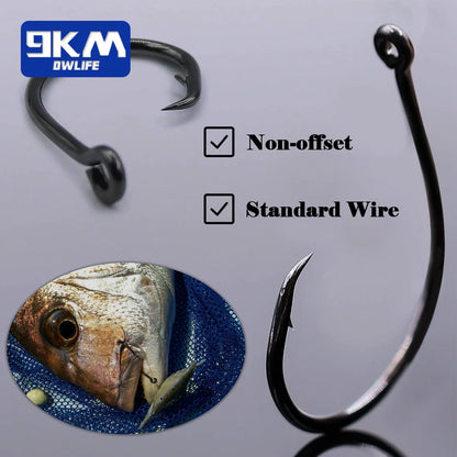 Non-Offset Saltwater Inline Circle Fishing Hooks