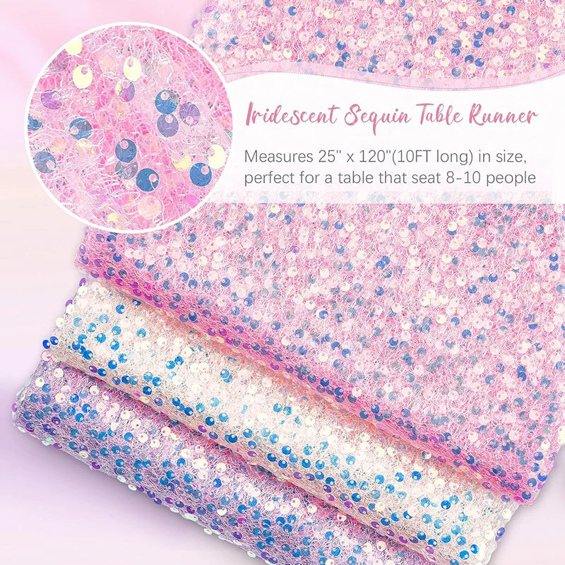 Iridescent Sparkle Sequin Table Runner
