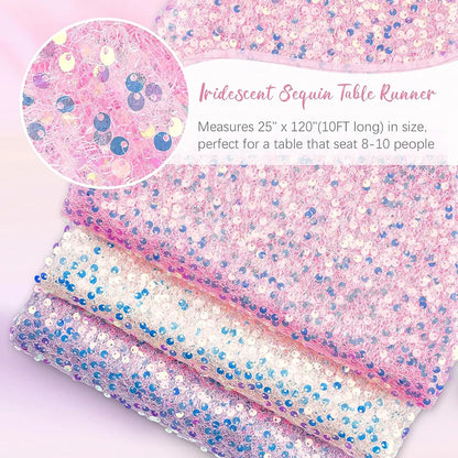 Iridescent Sparkle Sequin Table Runner