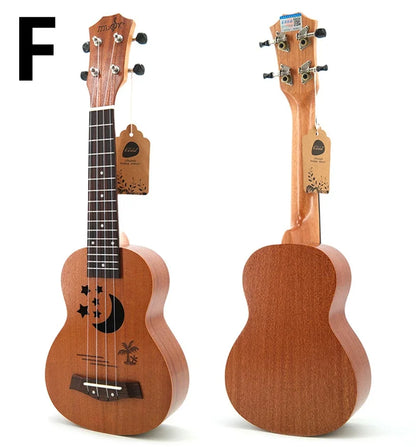 21-Inch Soprano Ukulele Starter Kit - Mahogany Wood & Nylon Strings