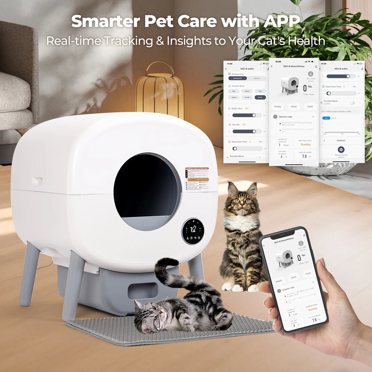 Lunapurr Self Cleaning Large Capacity Automatic Cat Litter Box