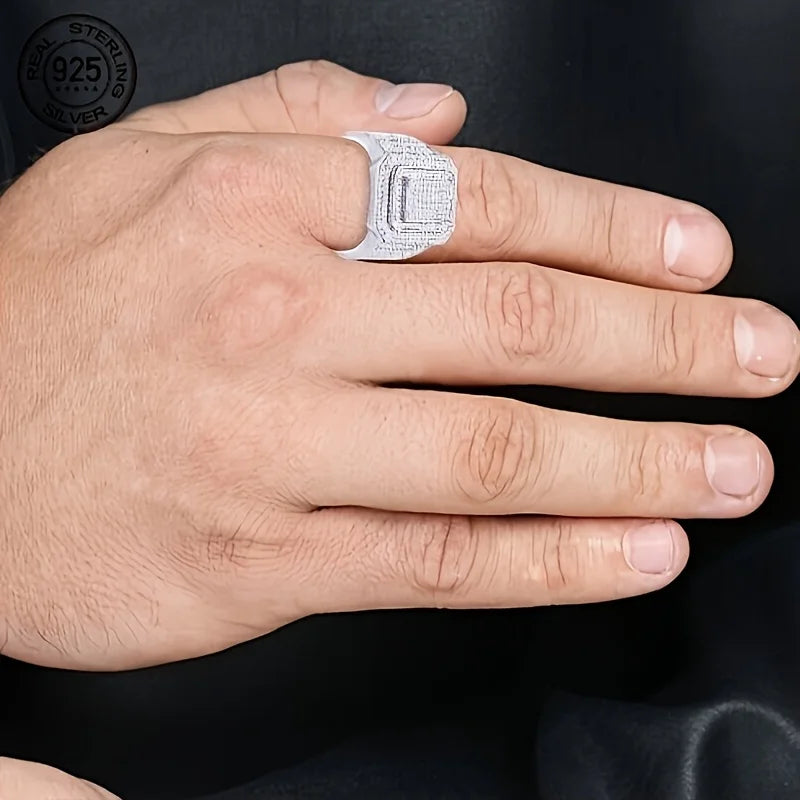 Brilliant 925 Sterling Silver Cluster Micro zircon Ring