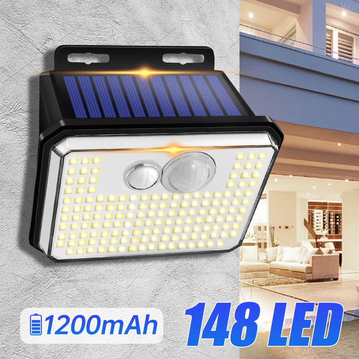 148 LED Outdoor Solar Motion Sensor Security Light