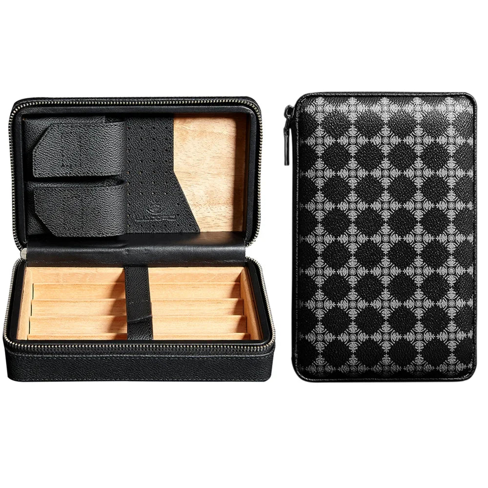 4-Cigar Cedar Wood Cigar Humidor Box