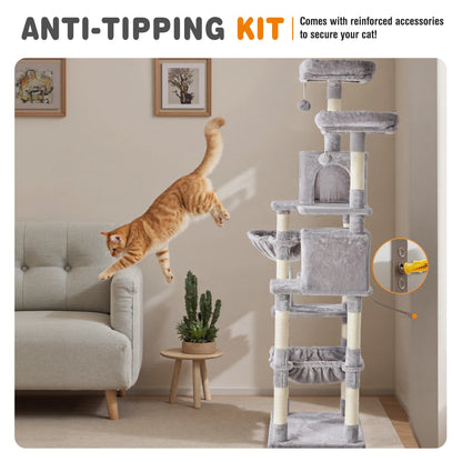 JHK 71-Inch Tall Multi-Cat Climbing Tower & Condo