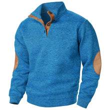 Stand Collar Padded Elbow Sweater