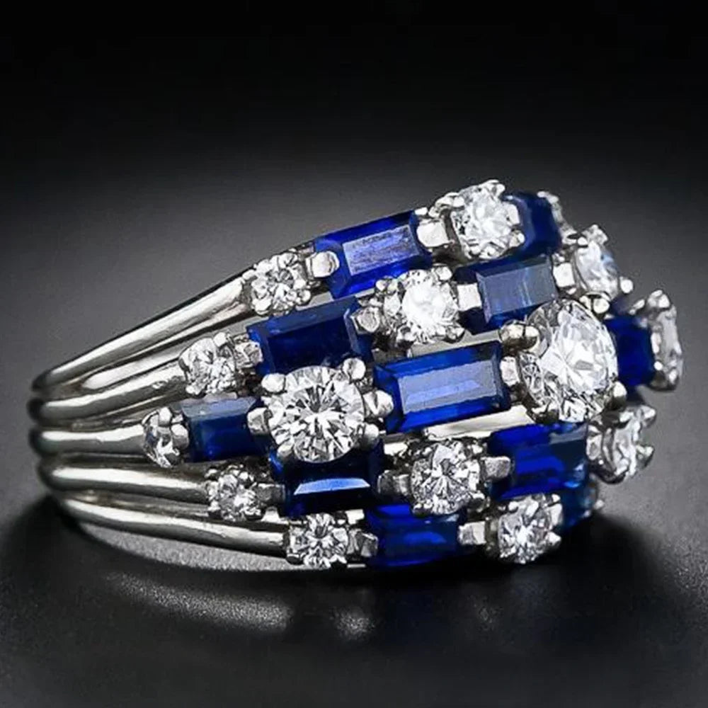 Huitan Fashion Inlaid Brilliant Cubic Zirconia Ring