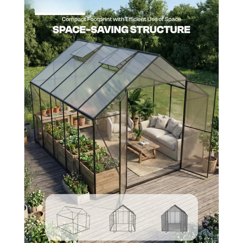 Greenhouse with Aluminum Frame & Roof Vent
