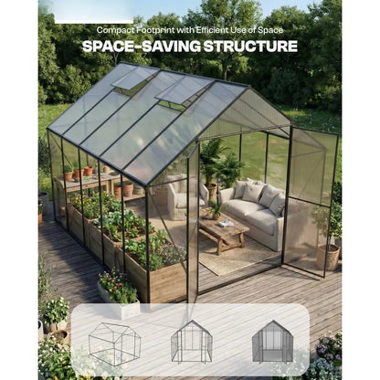 Greenhouse with Aluminum Frame & Roof Vent