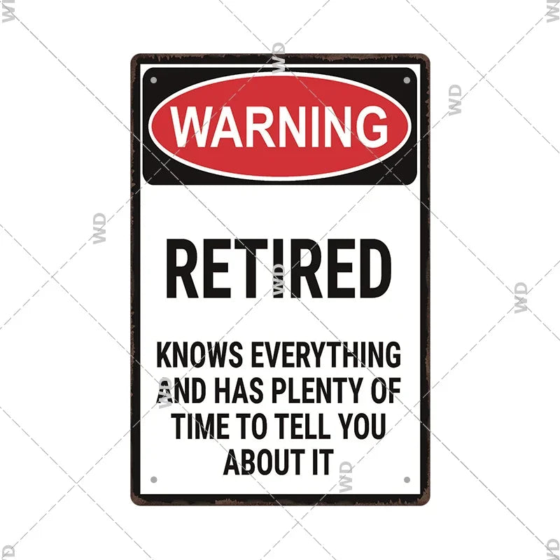 Warning Tin Sign - Vintage Private Property & Security Wall Plaque