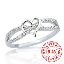 Huitan Heart-shaped Cluster Ring 925 Sterling Silver Sparkling Cubic Zirconia