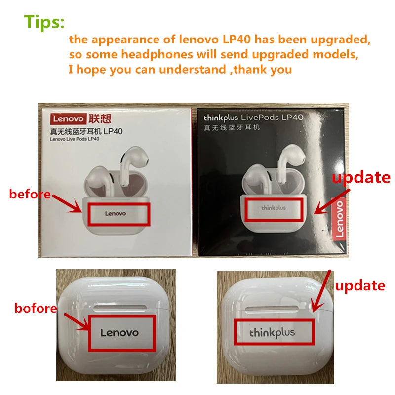 Lenovo LP40 Wireless Touch Control Sport Headset