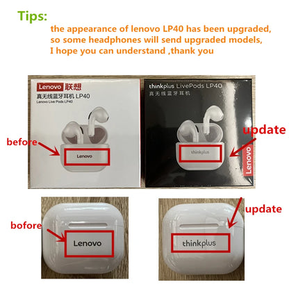 Lenovo LP40 Wireless Touch Control Sport Headset