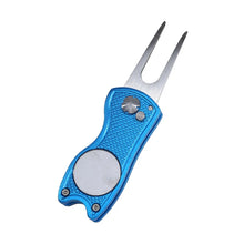 Foldable Golf Divot Repair Tool with Golf Ball Groove Cleaner