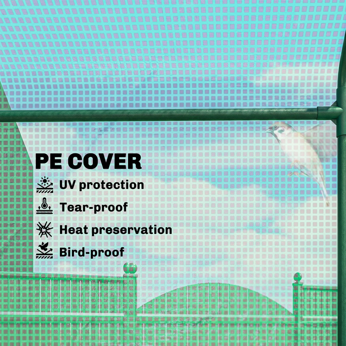 Outsunny 7' x 5' Walk-In Outdoor Garden Greenhouse with Shelves & PE Cover