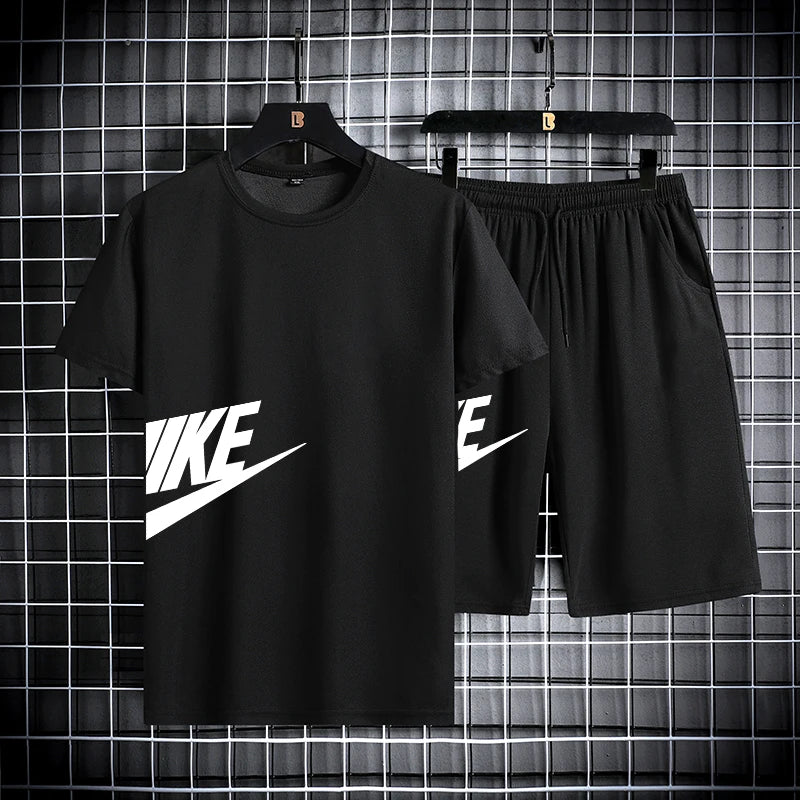 Short-sleeved Quick Drying Shirt and Athletic Shorts Set