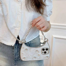 Glitter Rhinestone Phone Case With Chain for iPhone