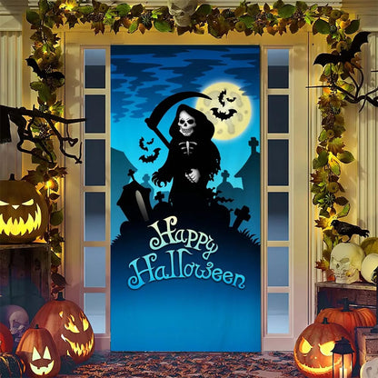 Spooky Ghostly Clown Door Curtain Backdrop