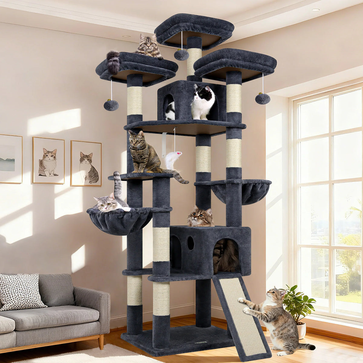 Globlazer 83" Multi-Level Big Cat Tree Tower