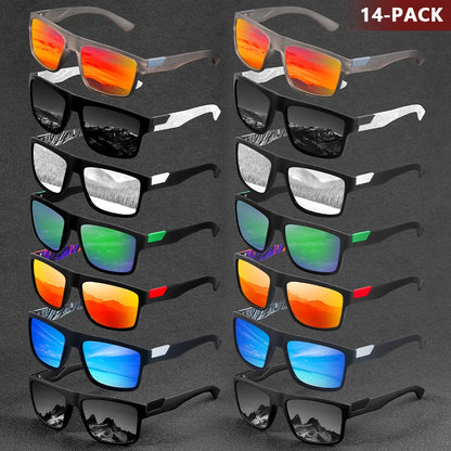 CRIXALIS 14Pcs Square Vintage Sunglasses