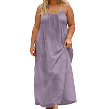 Backless Casual Solid Color Loose Fitting Sleeveless Dress