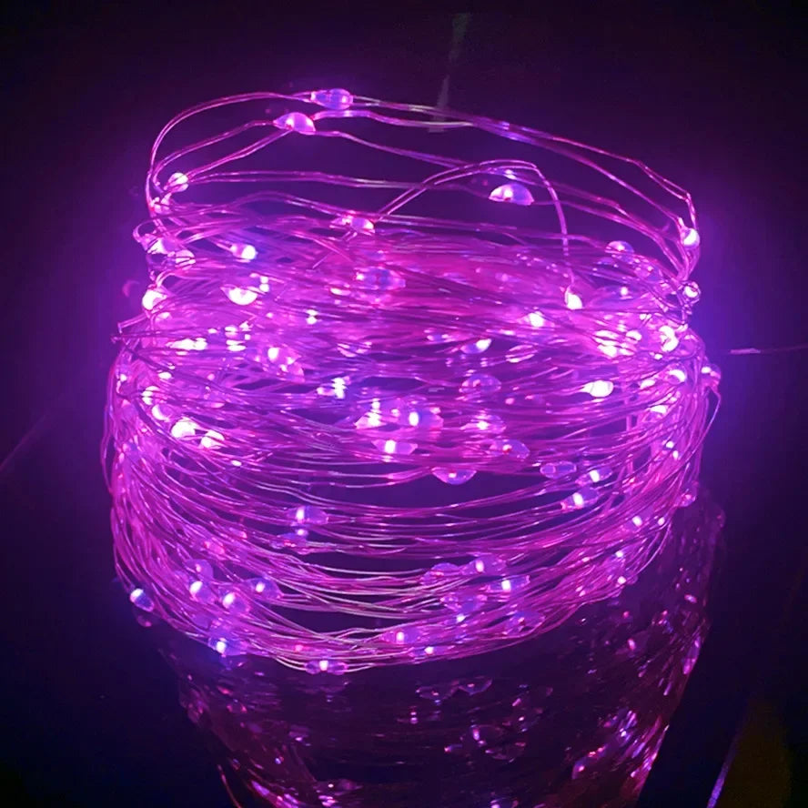 USB LED Copper Wire Fairy String Lights – 8-Mode Holiday & Party Garland