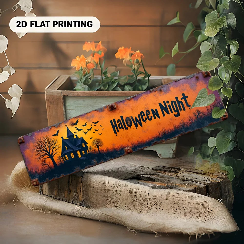 2D Vintage 'Pick Your Poison' Halloween Metal Sign