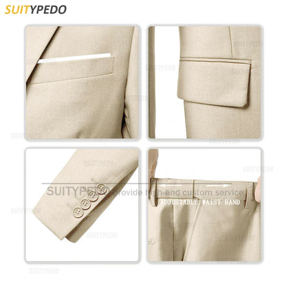 Men’s Elegant Formal 3-Piece Suit Set – Slim Fit Blazer, Vest & Trousers