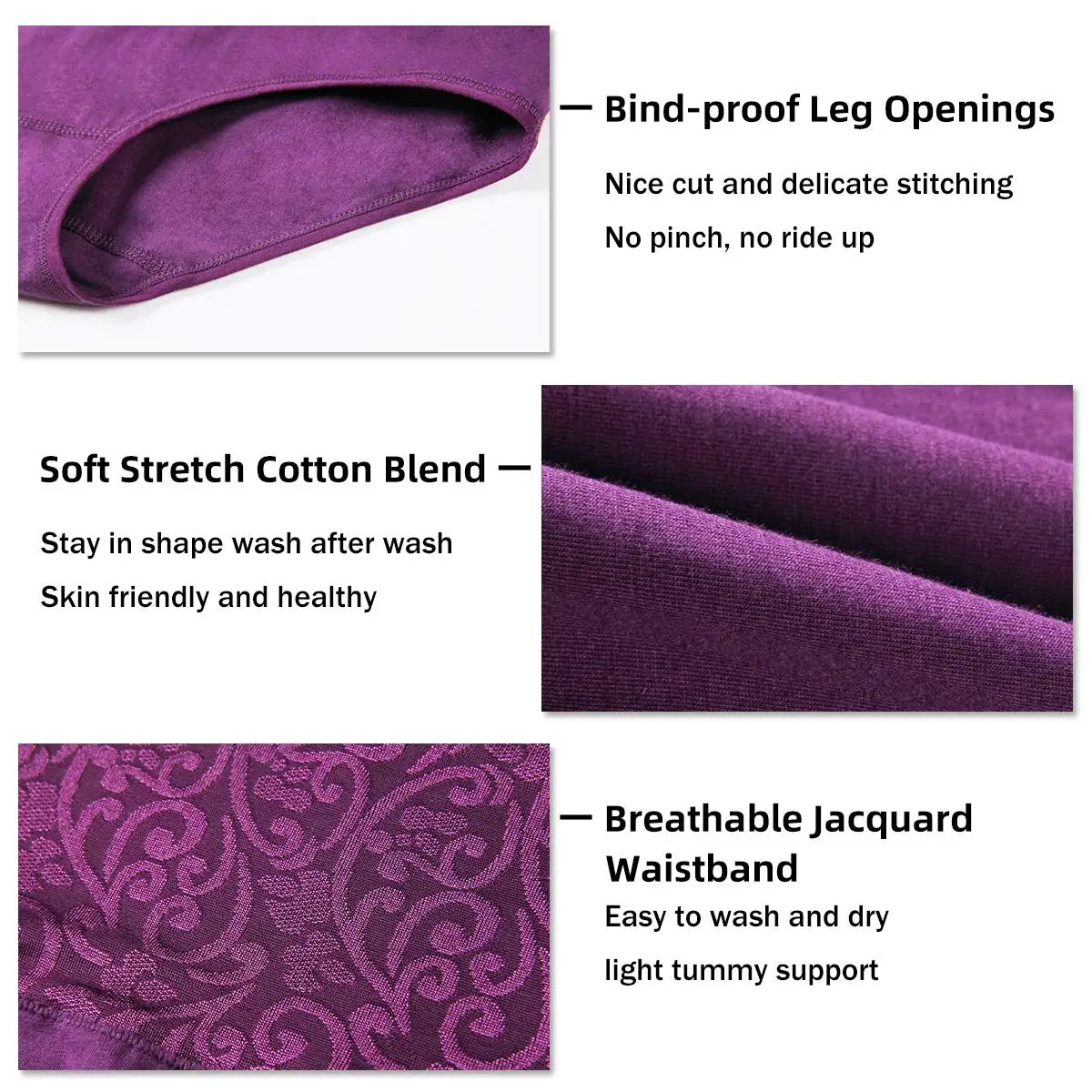 High-Waist Tummy Control Cotton Briefs 3-Pack