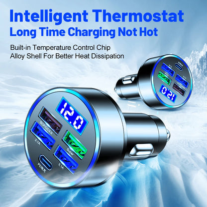 250W PD Fast Charging Type C USB Phone Adapter in Car