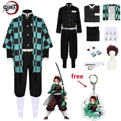 Tanjiro Kamado Demon Slayer Cosplay Costume Set for Kids & Adults