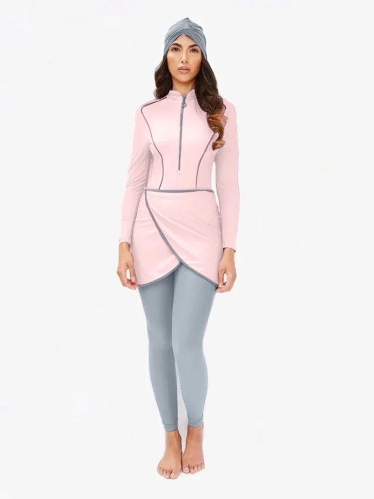 Women's Modest 3-Piece Burkini Muslim Swimwear Set