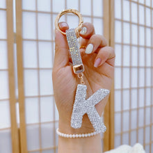 Sparkling Rhinestone Alphabet Keychain